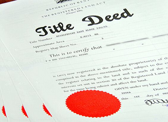 Legal documents and property title deeds